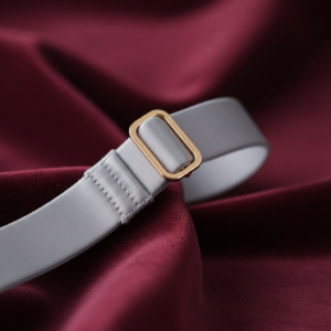 Satin bra strap with gold buckle detail