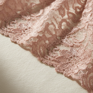 Delicate lace trim close up